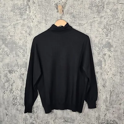 Jaeger Jumper 40 Inch Mens Black Turtle Neck Extra Fine Merino Wool Long Sleeve • $62.17