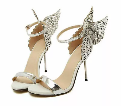 Women Chic Butterfly Wings High Heels Party Wedding Ankle Strap Sandal Shoes New • £29.79