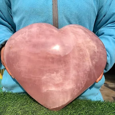 25.3LB Natural Pink Rose Quartz Crystal Heart Mineral Specimen Healing • $0.99