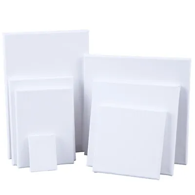 Blank White Mini Small Stretched Artist Canvas Art Board Oil Paint Bo XK • £5.91