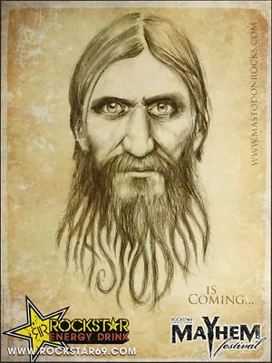 Mastodon Is Coming 2008 Mayhem Festival Poster Rasputin Rockstar Crack The Skye • $85.16