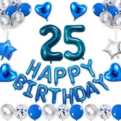 Happy Birthday Balloons Bunting Banner Ballon 30th 40th 50th Bday Party Balon UK • $13.25
