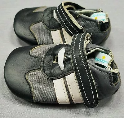 Ministar Baby Boy Clothes 0-6 Month Gray & Blue Shoes • $10.99