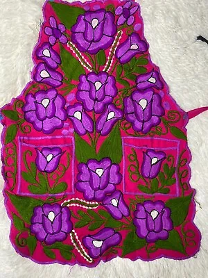 Mexican Embroidered Kitchen Apron Mandil Mexicano Bordado FLORES GIRASOL  • $28