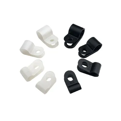 £0.99 • Buy Nylon Plastic P Clips - High Quality Fasteners For Cable & Tubing Black Natural