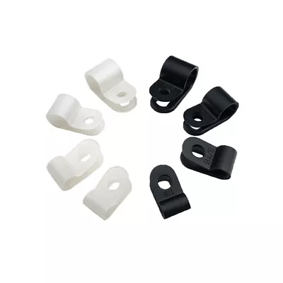 Nylon Plastic P Clips - High Quality Fasteners For Cable & Tubing Black Natural • £1.29