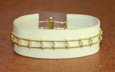 $2699.99 • Buy Rare Jose Hess 18k Yellow Gold 2.0 TCW Diamond Station Bracelet 8  [111WEI]