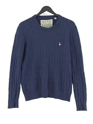 Jack Wills Women's Jumper L Blue Wool With Cashmere Crew Neck Pullover • £12.10