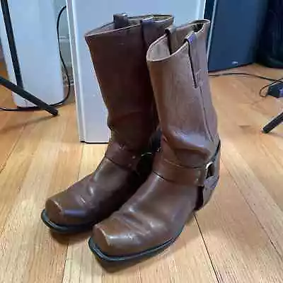 Vintage Dark Brown Riding Motorcycle Boots Mens 10D • $70