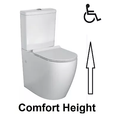 Comfort Raised Height Close Coupled Toilet WC WATER SAVING Soft Closing Seat New • £234.99