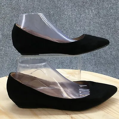 Merona Shoes Womens 10 Slip On Flats Black Fabric Pointed Toe Casual Comfort • $21.99