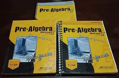 Abeka 8th Grade Pre Algebra Student Text Solution Key & Teacher Key FB498 • $69.99