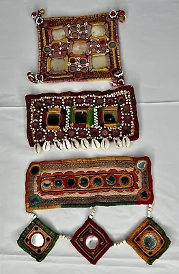 3 Large Rare Vintage Banjara India Kutchi Textile Boho Tribal Fusion Bellydance • $50