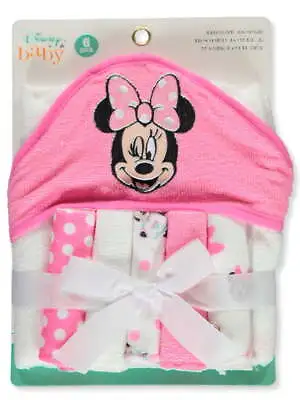 Disney Baby Girls' Minnie Mouse Hooded Towel & Washcloth Set Pink One Size • $15.94