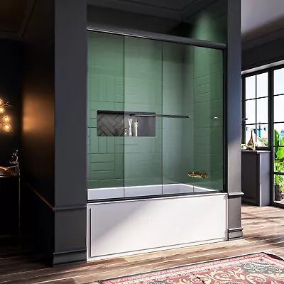 ELEGANT 60''W X 62 H Semi-Frameless Sliding Shower Tub Door Bathtub Shower Door • $333.27