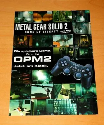 Metal Gear Solid 2 Sons Of Liberty MGS PS2 Xbox 360 Promo Vintage Poster / Ad • $36.42