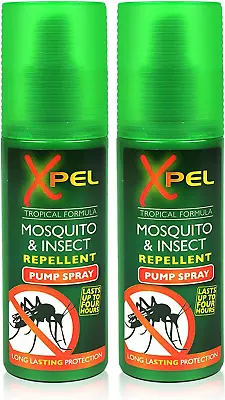 2x Xpel Mosquito Insect Fly Bite Repellent Tropical Formula Pump Spray 70ml • £6.60