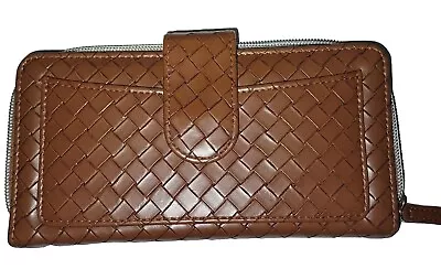 MY BIG FAT Brown Weave RFID Organizer  Wallet • $31.50