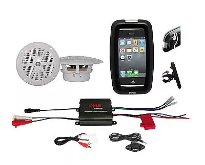 Pyle Bicycle Bike Marine Outdoor 400W IPod MP3 Input Amplifier4  Round Speakers • $94.99