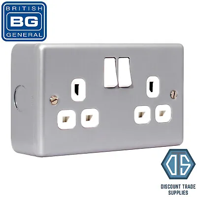 BG MC522 Metal Clad 13 Amp Double 2 Gang Switched Socket Twin Industrial Socket • £9.99