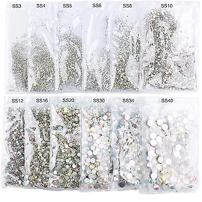 1440Pcs Nail Art Rhinestones Glitter Diamond Gems 3D Tips Diy Decoratio ZK XF • $5.19