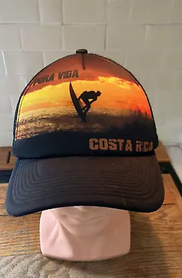 Costa Rica Pura Vida Cap Tuanis Surf Sunset Printed Mesh Trucker Adjustable Hat • $18.95