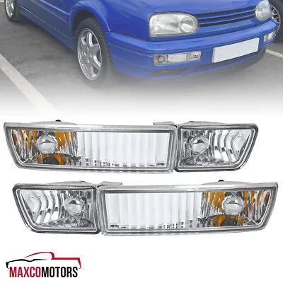 Fog Lights Fits 1993-1998 VW Golf Jetta Cabrio Bumper Signal Driving Lamps L+R • $42.74