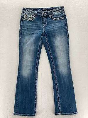 Vigoss Jeans Women's 10 Heritage Fit Slim Bootcut Medium Wash Blue Stretch Denim • $19.99