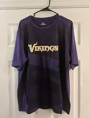 Rare Men's Dalvin Cook VIKINGS Majestic Cool Base Shirt Sz XL • $22.99