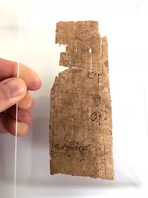 LARGE Ancient Egpytian Papyrus Fragment W/ Writing Coptic Period 395-640 AD  • $299