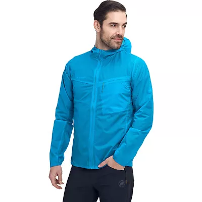 NWT Mens Mammut Convey Hooded Packable Wind Breaker Jacket Gentian Blue Sz XL  • $89