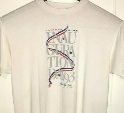 VTG 93 BILL CLINTON Inauguration T SHIRT Rare Tee USA MADE Single Stitch POTUS • $9.99