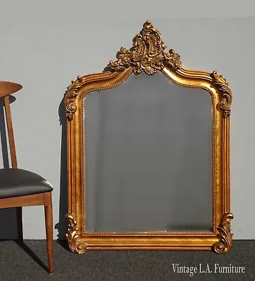 48  Tall Vintage French Provincial Country Gold Ornate Wall Mantle Mirror • $1000