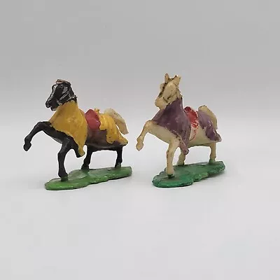 Vintage Marx Hong Kong Knights And Vikings Lot Of 2 Horses Early 1960s Rare @!@ • $13.99