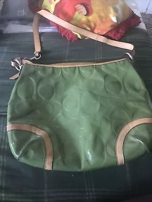 Coach Peyton Embossed Leather Green And Brown Purse And Wallet • $13.35