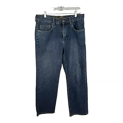 Mens Denim Blue Jeans Indigo Palms Size 34 X 30 • $22.47