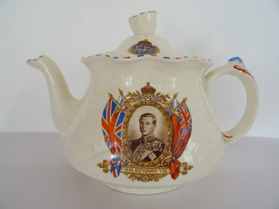 £32 • Buy 1937 HM EDWARD VIII CORONATION ROYAL COMMEMORATIVE TEAPOT BURSLEM Wallis Simpson