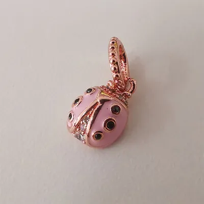 Pandora Rose Gold Pink Ladybird Pendant Charm With Pouch • £24