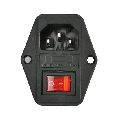 250V 10A IEC320 C14 Mount Male Plug 3Pin Panel Power Inlet Socket W Fuse  Switch • $2.67