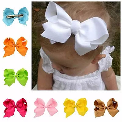 $17.98 • Buy 20 Pcs 6  Baby Girls Huge Grosgrain Ribbon Boutique Hair Bows For Girls Toddlers