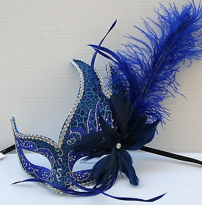 Venetian Masquerade Costume Ball Prom Party Wedding Blue Mask For Woman Girl Kid • $15.98