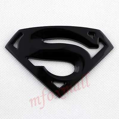 £5.76 • Buy Car Parts Black Style 3D Superman Supergirl Emblem Logo Badge Decal Sticker Trim