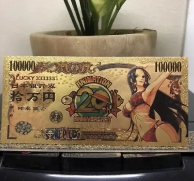 24k Gold Foil Plated Boa Hancock One Piece Banknote Anime Collectible • $10