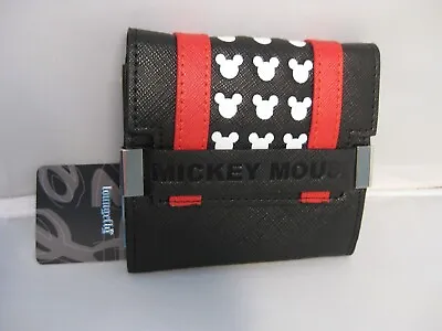 Loungefly Disney Mickey Mouse Icon Black And Red Tri-Fold Wallet New With Tags • $19.50