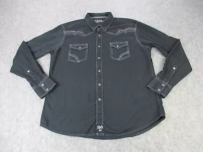 Wrangler Shirt Mens Extra Large Black White Rock 47 Snap Button Western Cowboy • $19.96