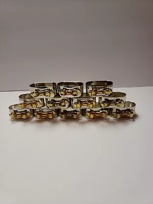 Vintage Audrey Silverplate Napkin Rings W/brass Bows • $32.30