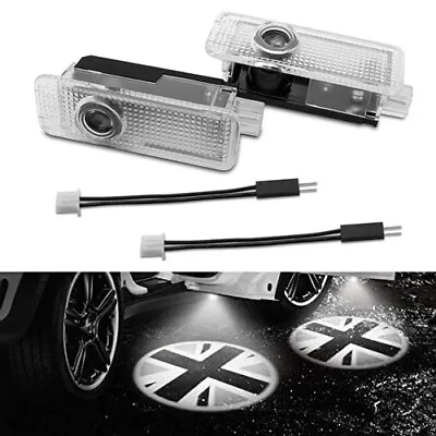 2 For MINI Cooper LED Door Light Union Jack Shadow Projector Courtesy Lamps • $8.99