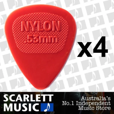 $3.95 • Buy 4 X Jim Dunlop Midi Standard .53MM  ( 0.53mm ) Gauge Guitar Picks Plectrums Red