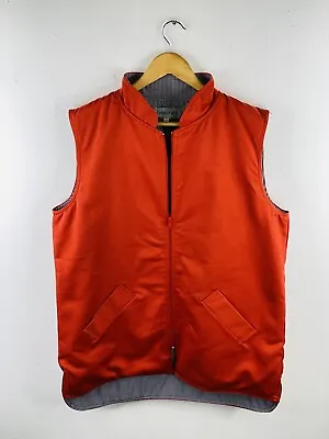 Laincot 675 Women's Long Vest Size L Orange Full Zip Collared With Pockets • £30.91