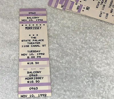 MORRISSEY UNUSED 1992 CONCERT TOUR GIG TICKET NEW ORLEANS USA The Smiths PURPLE • $9.98
